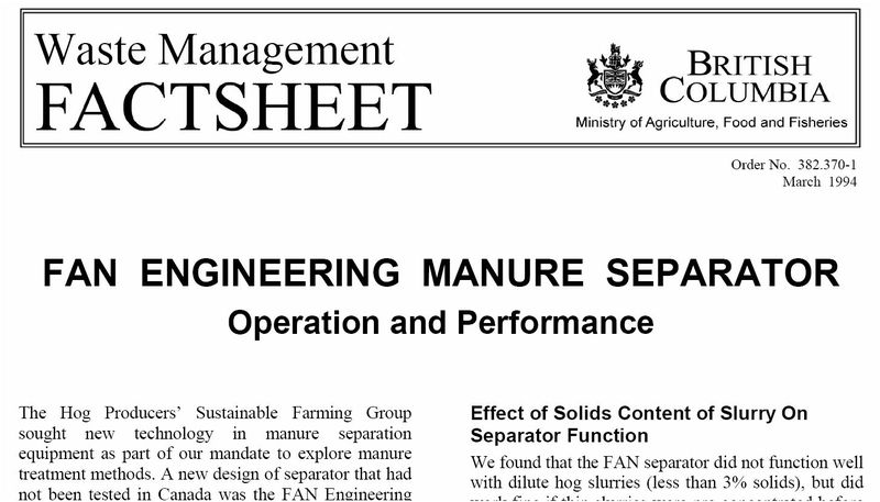 Fan manure separator