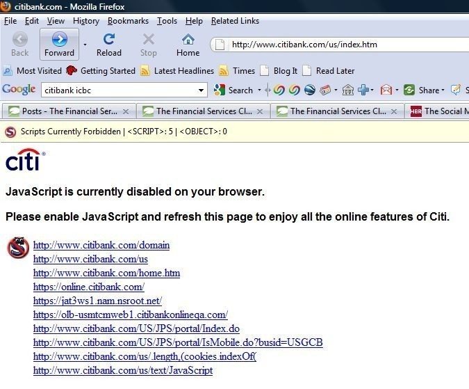 Citibank Javascript