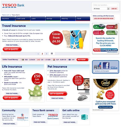 Tesco homepage