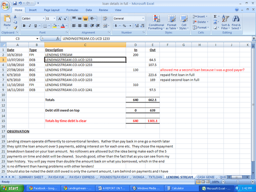 Lending stream