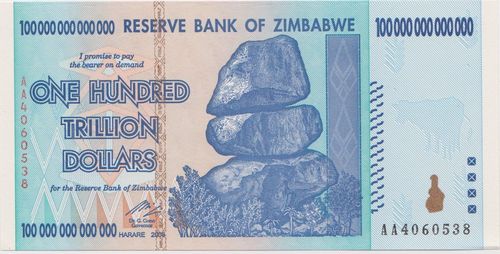 Zibabwe note