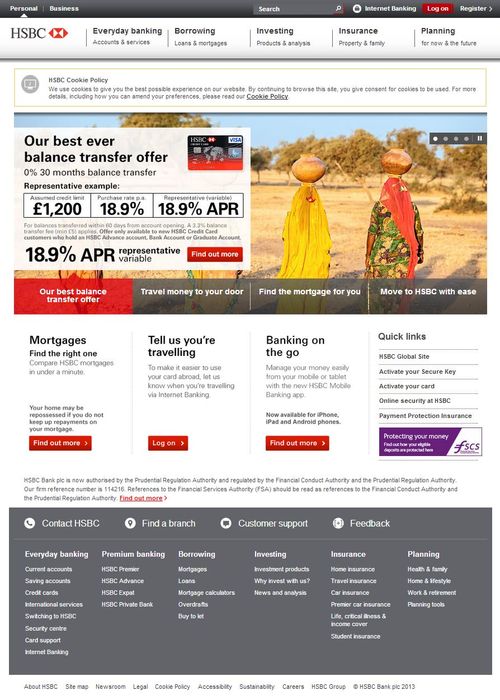 HSBC homepage